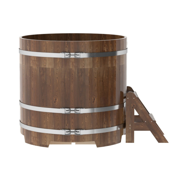 Купель Круглая Bentwood из сращенных ламелей мореной лиственницы 1,17 х 1,17 х 1,1 м. Фото № 3
