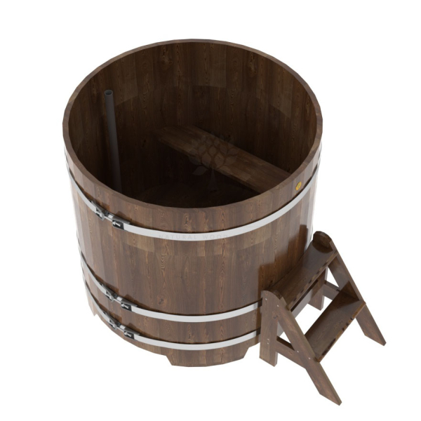 Купель Круглая Bentwood из сращенных ламелей мореной лиственницы 1,17 х 1,17 х 1,1 м. Фото № 2