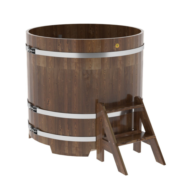 Купель Круглая Bentwood из сращенных ламелей мореной лиственницы 1,17 х 1,17 х 1,1 м. Фото № 1