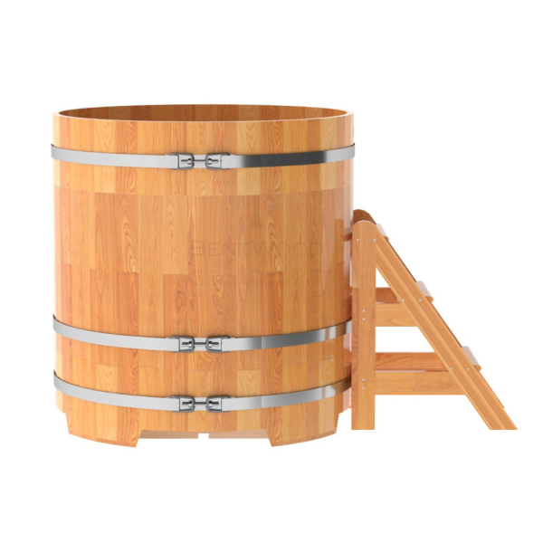 Купель Круглая Bentwood из сращенных ламелей натуральной лиственницы 1,17 х 1,17 х 1,2 м. Фото № 4