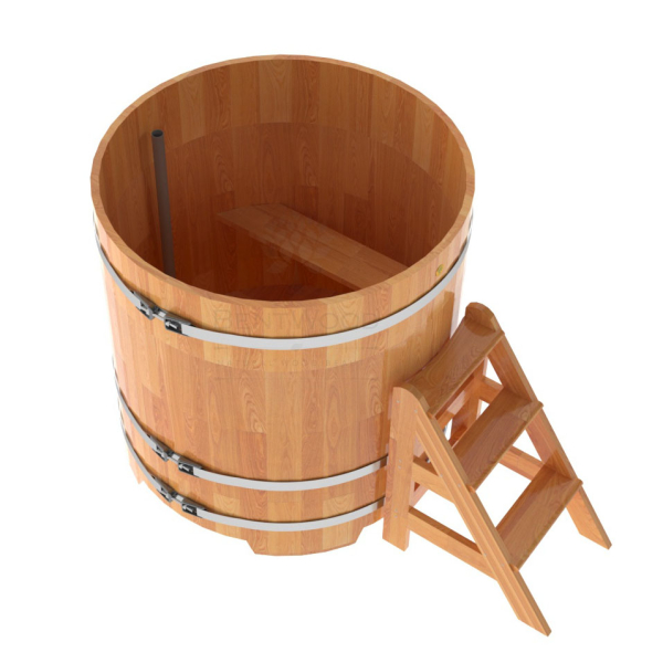 Купель Круглая Bentwood из сращенных ламелей натуральной лиственницы 1,17 х 1,17 х 1,2 м. Фото № 2