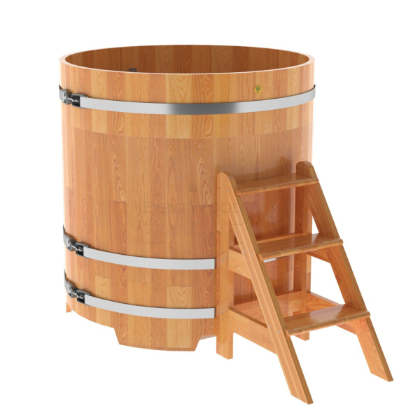Купель Круглая Bentwood из сращенных ламелей натуральной лиственницы 1,17 х 1,17 х 1,2 м. Фото № 1