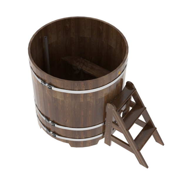 Купель Круглая Bentwood из сращенных ламелей мореной лиственницы 1,17 х 1,17 х 1,2 м. Фото № 4