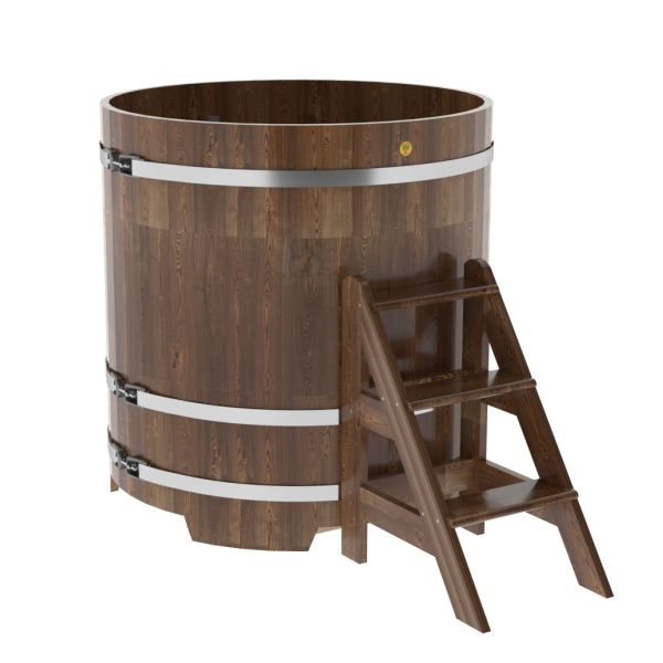Купель Круглая Bentwood из сращенных ламелей мореной лиственницы 1,17 х 1,17 х 1,2 м. Фото № 1
