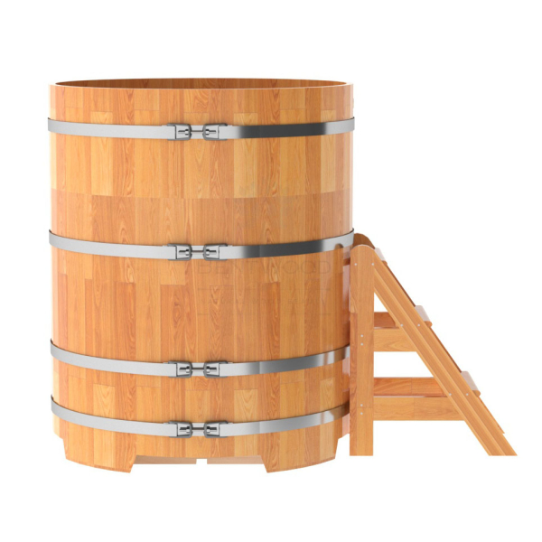 Купель Круглая Bentwood из сращенных ламелей натуральной лиственницы 1,17 х 1,17 х 1,4 м. Фото № 2