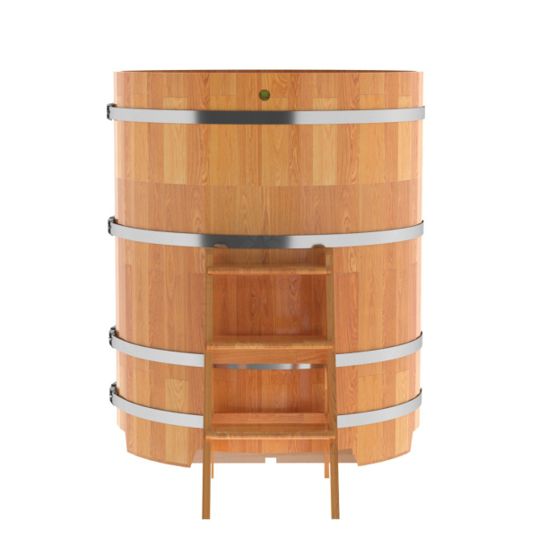 Купель Круглая Bentwood из сращенных ламелей натуральной лиственницы 1,17 х 1,17 х 1,4 м. Фото № 4
