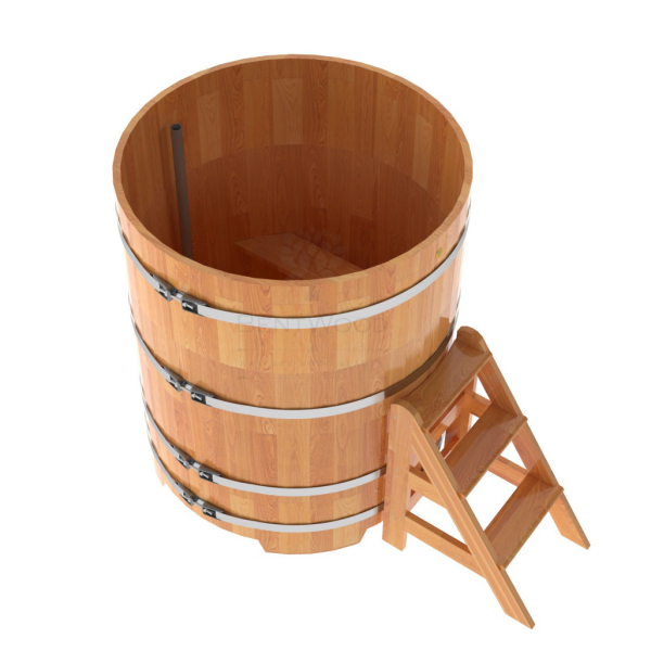 Купель Круглая Bentwood из сращенных ламелей натуральной лиственницы 1,17 х 1,17 х 1,4 м. Фото № 3