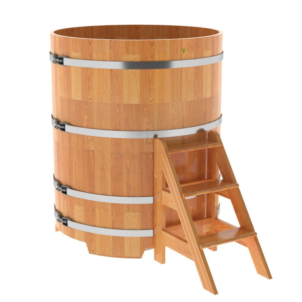 Купель Круглая Bentwood из сращенных ламелей натуральной лиственницы 1,17 х 1,17 х 1,4 м. Фото № 1