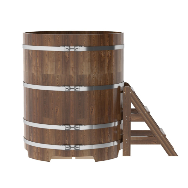 Купель Круглая Bentwood из сращенных ламелей мореной лиственницы 1,17 х 1,17 х 1,4 м. Фото № 4