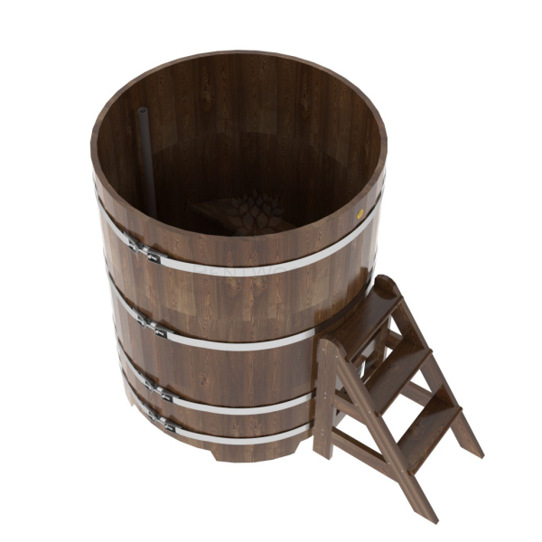 Купель Круглая Bentwood из сращенных ламелей мореной лиственницы 1,17 х 1,17 х 1,4 м. Фото № 3