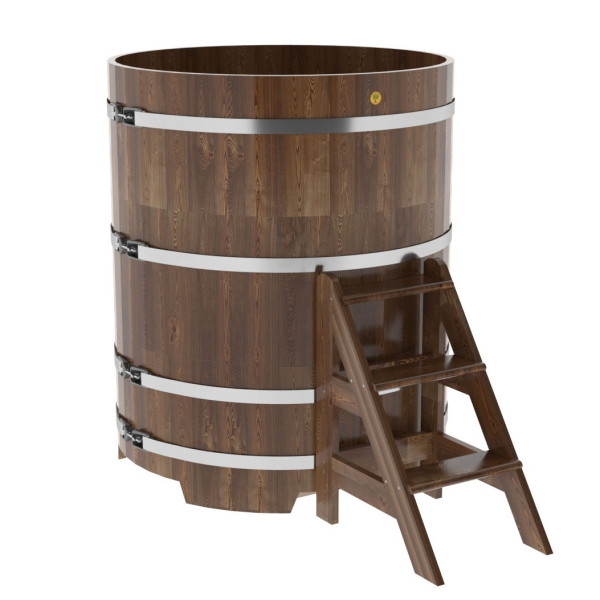 Купель Круглая Bentwood из сращенных ламелей мореной лиственницы 1,17 х 1,17 х 1,4 м. Фото № 1