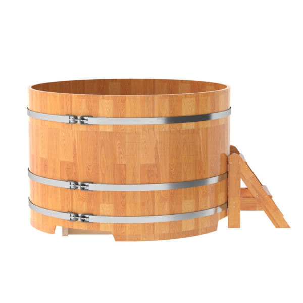 Купель Круглая Bentwood из сращенных ламелей натуральной лиственницы 1,50 х 1,50 х 1,0 м. Фото № 3
