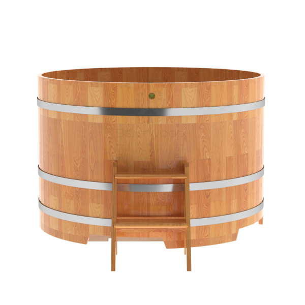 Купель Круглая Bentwood из сращенных ламелей натуральной лиственницы 1,50 х 1,50 х 1,0 м. Фото № 2