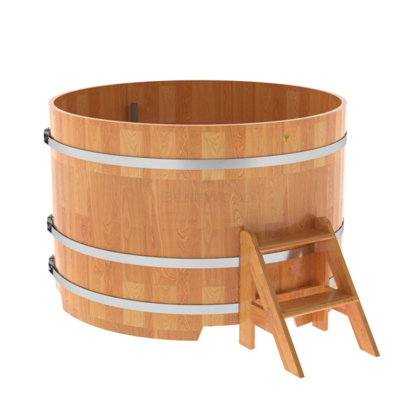 Купель Круглая Bentwood из сращенных ламелей натуральной лиственницы 1,50 х 1,50 х 1,0 м. Фото № 1