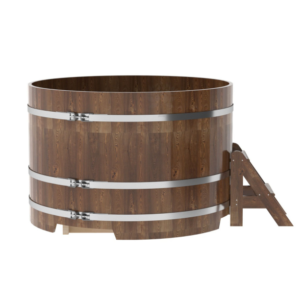 Купель Круглая Bentwood из сращенных ламелей мореной лиственницы 1,50 х 1,50 х 1,0 м. Фото № 2