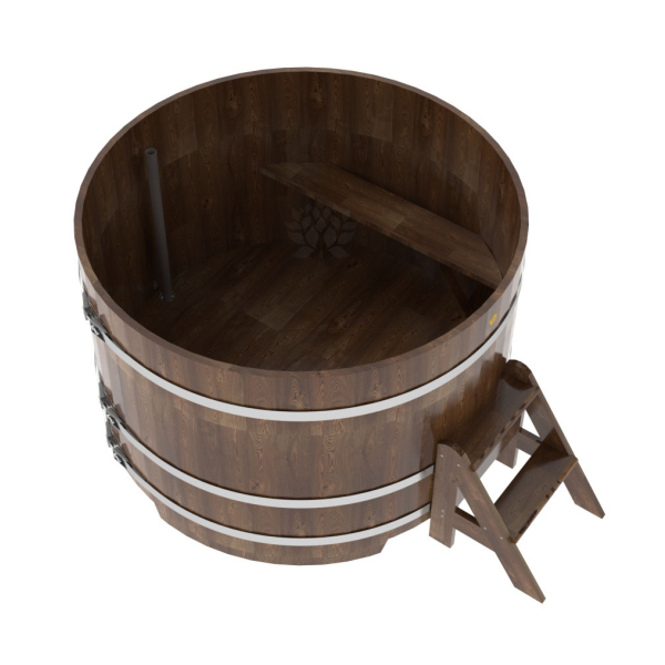 Купель Круглая Bentwood из сращенных ламелей мореной лиственницы 1,50 х 1,50 х 1,0 м. Фото № 4