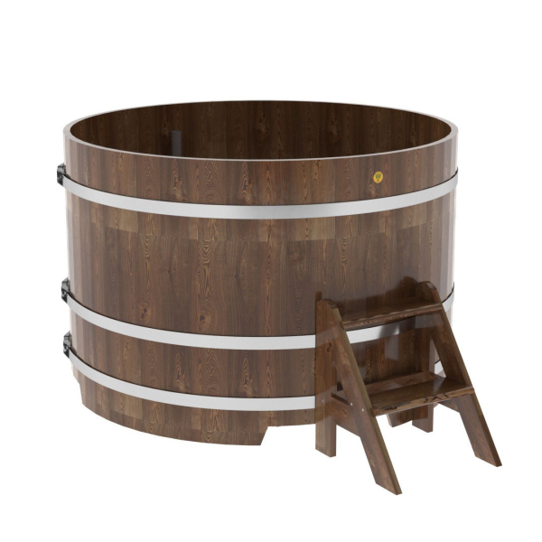 Купель Круглая Bentwood из сращенных ламелей мореной лиственницы 1,50 х 1,50 х 1,0 м. Фото № 1
