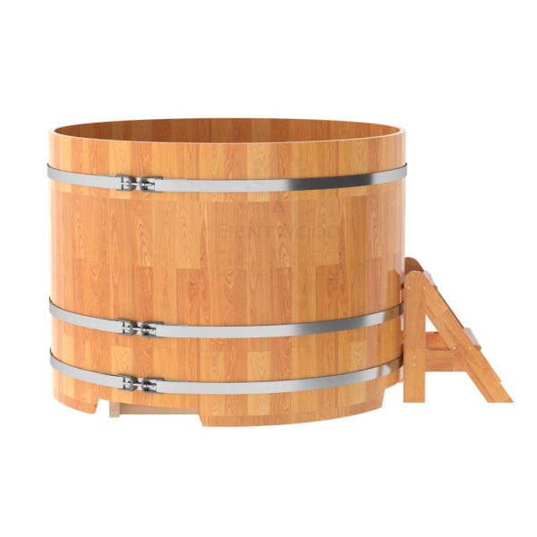 Купель Круглая Bentwood из сращенных ламелей натуральной лиственницы 1,50 х 1,50 х 1,1 м. Фото № 2