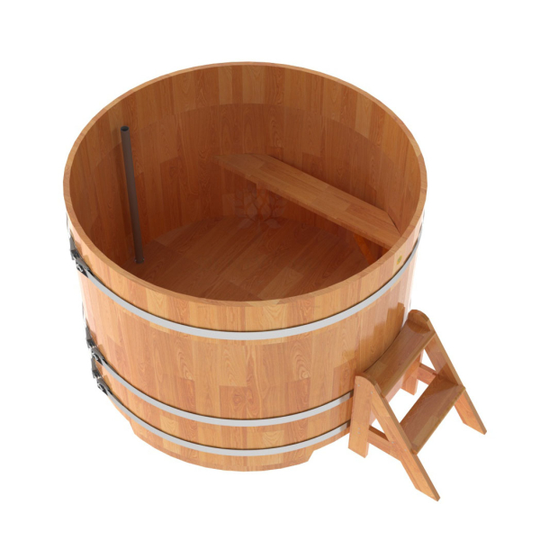 Купель Круглая Bentwood из сращенных ламелей натуральной лиственницы 1,50 х 1,50 х 1,1 м. Фото № 4