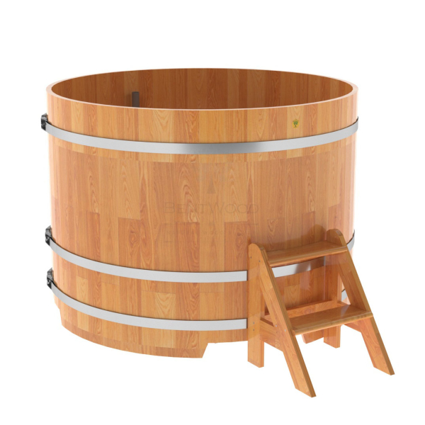 Купель Круглая Bentwood из сращенных ламелей натуральной лиственницы 1,50 х 1,50 х 1,1 м. Фото № 1