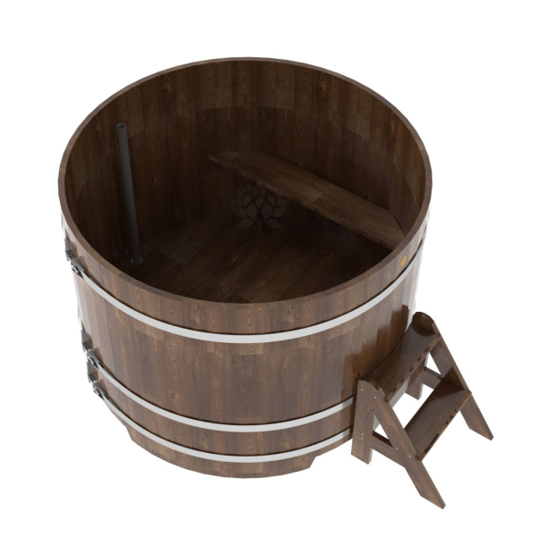 Купель Круглая Bentwood из сращенных ламелей мореной лиственницы 1,50 х 1,50 х 1,1 м. Фото № 4