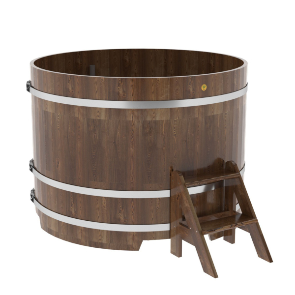 Купель Круглая Bentwood из сращенных ламелей мореной лиственницы 1,50 х 1,50 х 1,1 м. Фото № 1