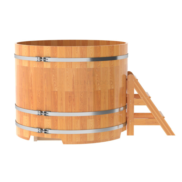 Купель Круглая Bentwood из сращенных ламелей натуральной лиственницы 1,50 х 1,50 х 1,2 м. Фото № 2