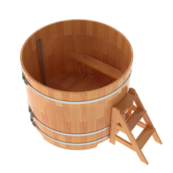 Купель Круглая Bentwood из сращенных ламелей натуральной лиственницы 1,50 х 1,50 х 1,2 м. Фото № 4