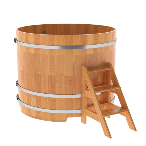 Купель Круглая Bentwood из сращенных ламелей натуральной лиственницы 1,50 х 1,50 х 1,2 м. Фото № 1