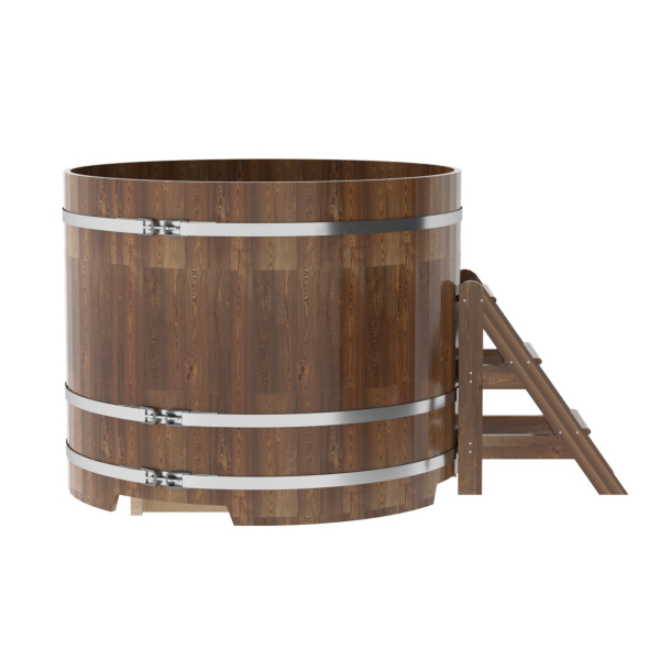 Купель Круглая Bentwood из сращенных ламелей мореной лиственницы 1,50 х 1,50 х 1,2 м. Фото № 2