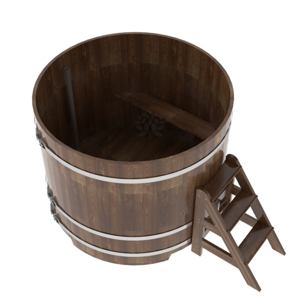 Купель Круглая Bentwood из сращенных ламелей мореной лиственницы 1,50 х 1,50 х 1,2 м. Фото № 4