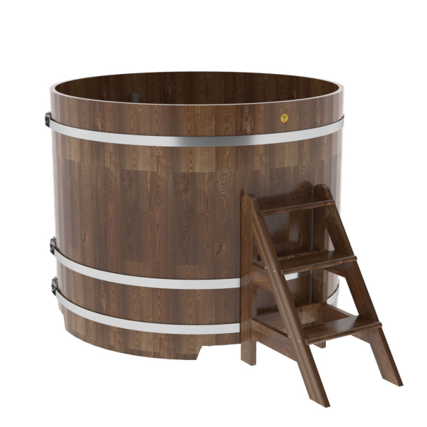 Купель Круглая Bentwood из сращенных ламелей мореной лиственницы 1,50 х 1,50 х 1,2 м. Фото № 1