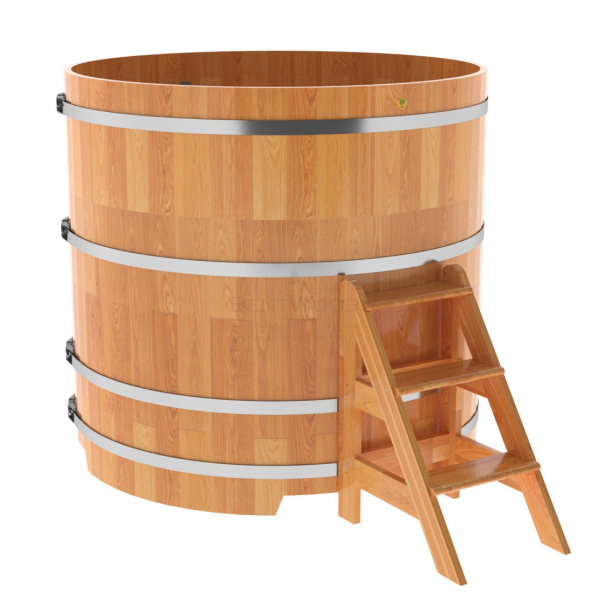 Купель Круглая Bentwood из сращенных ламелей натуральной лиственницы 1,50 х 1,50 х 1,4 м. Фото № 1