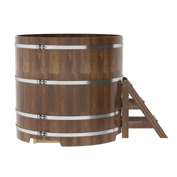 Купель Круглая Bentwood из сращенных ламелей мореной лиственницы 1,50 х 1,50 х 1,4 м. Фото № 3