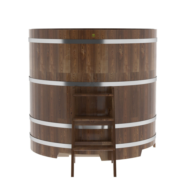 Купель Круглая Bentwood из сращенных ламелей мореной лиственницы 1,50 х 1,50 х 1,4 м. Фото № 2
