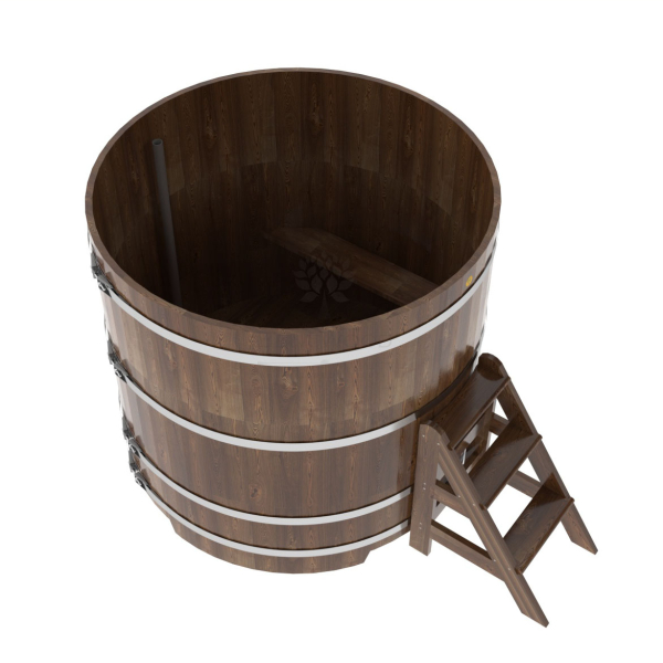Купель Круглая Bentwood из сращенных ламелей мореной лиственницы 1,50 х 1,50 х 1,4 м. Фото № 4
