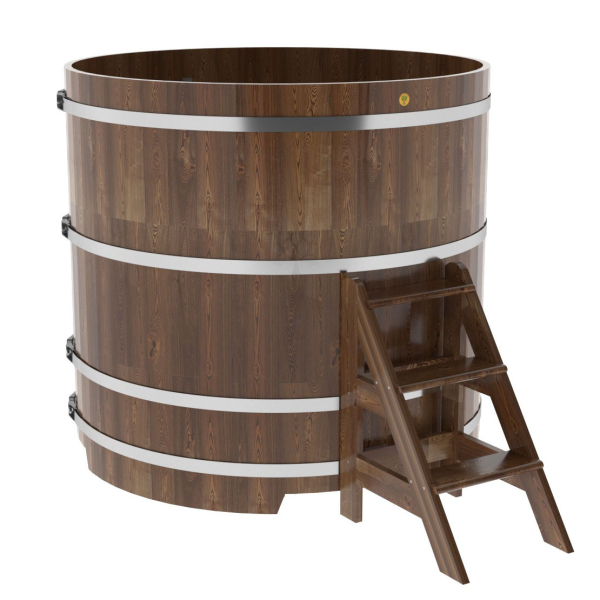 Купель Круглая Bentwood из сращенных ламелей мореной лиственницы 1,50 х 1,50 х 1,4 м. Фото № 1