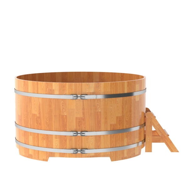 Купель Круглая Bentwood из сращенных ламелей натуральной лиственницы 1,80 х 1,80 х 1,0 м. Фото № 3