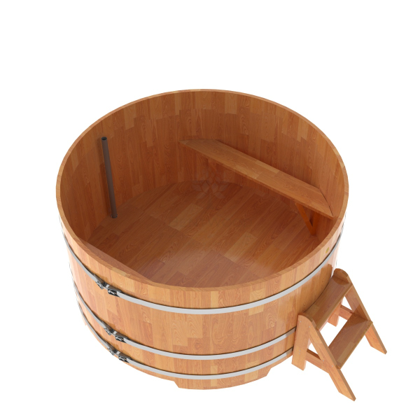 Купель Круглая Bentwood из сращенных ламелей натуральной лиственницы 1,80 х 1,80 х 1,0 м. Фото № 2