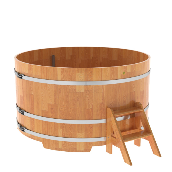 Купель Круглая Bentwood из сращенных ламелей натуральной лиственницы 1,80 х 1,80 х 1,0 м. Фото № 1