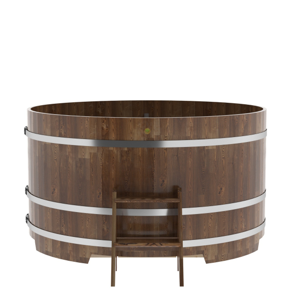 Купель Круглая Bentwood из сращенных ламелей мореной лиственницы 1,80 х 1,80 х 1,0 м. Фото № 3