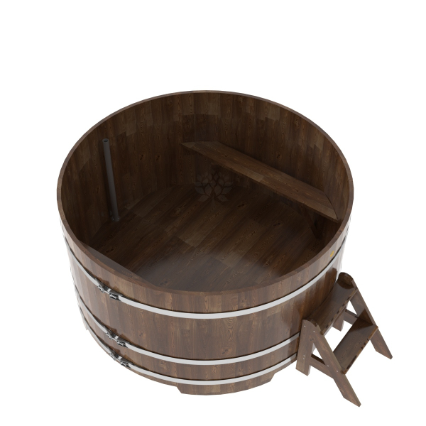 Купель Круглая Bentwood из сращенных ламелей мореной лиственницы 1,80 х 1,80 х 1,0 м. Фото № 4