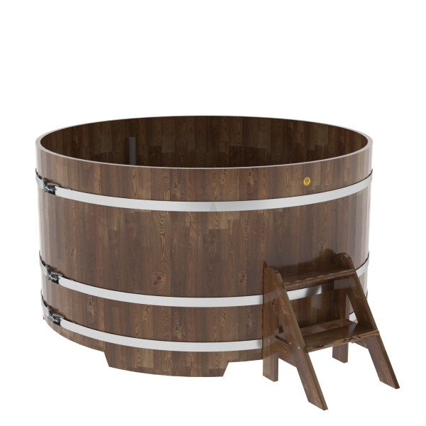 Купель Круглая Bentwood из сращенных ламелей мореной лиственницы 1,80 х 1,80 х 1,0 м. Фото № 1