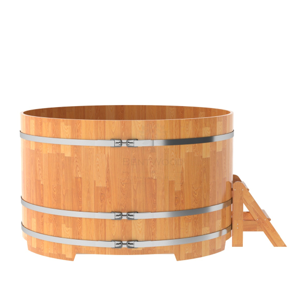 Купель Круглая Bentwood из сращенных ламелей натуральной лиственницы 1,80 х 1,80 х 1,1 м. Фото № 3