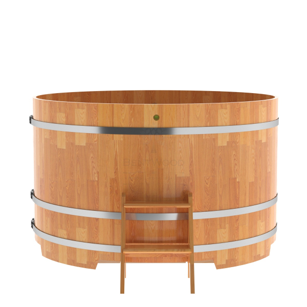 Купель Круглая Bentwood из сращенных ламелей натуральной лиственницы 1,80 х 1,80 х 1,1 м. Фото № 2