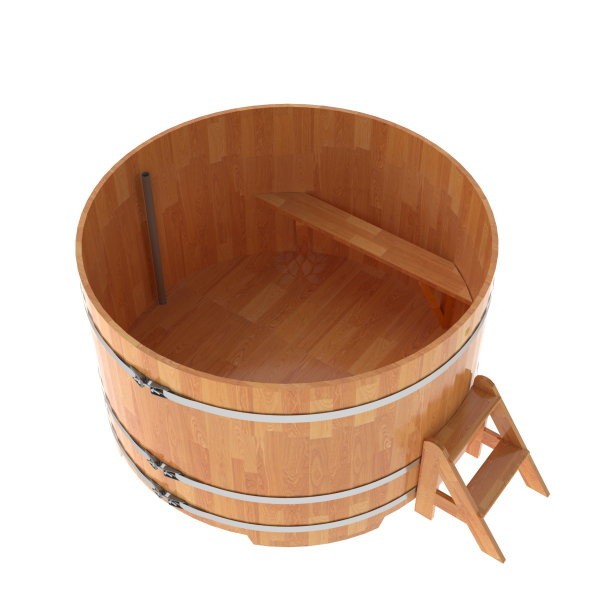 Купель Круглая Bentwood из сращенных ламелей натуральной лиственницы 1,80 х 1,80 х 1,1 м. Фото № 4