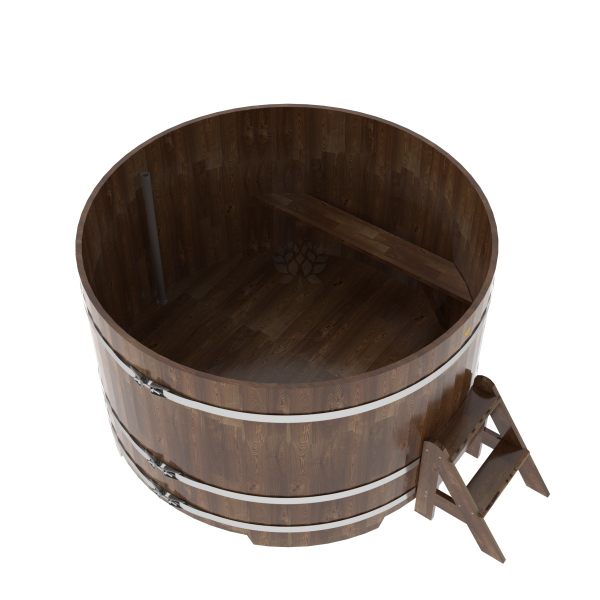 Купель Круглая Bentwood из сращенных ламелей мореной лиственницы 1,80 х 1,80 х 1,1 м. Фото № 3