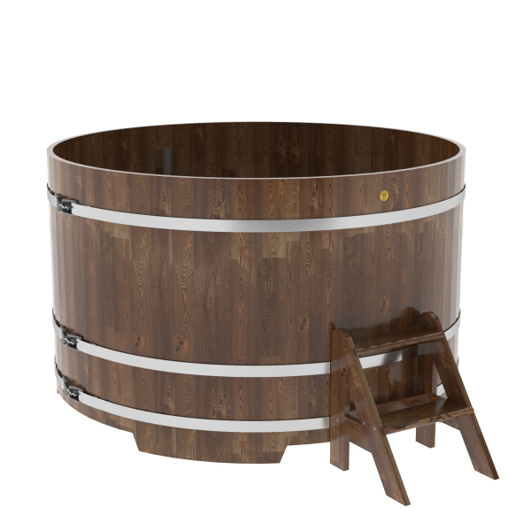 Купель Круглая Bentwood из сращенных ламелей мореной лиственницы 1,80 х 1,80 х 1,1 м. Фото № 1