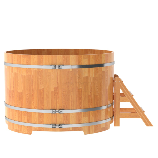 Купель Круглая Bentwood из сращенных ламелей натуральной лиственницы 1,80 х 1,80 х 1,2 м. Фото № 2