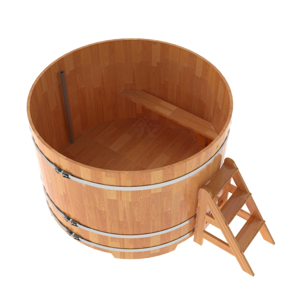 Купель Круглая Bentwood из сращенных ламелей натуральной лиственницы 1,80 х 1,80 х 1,2 м. Фото № 4